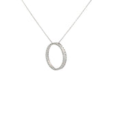 14k White Gold .50ct G SI1  Round Diamond Eternity Circle Pendant